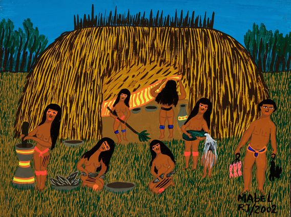 A aldeia, 2002, Mabel, Acrílica s/ Eucatex